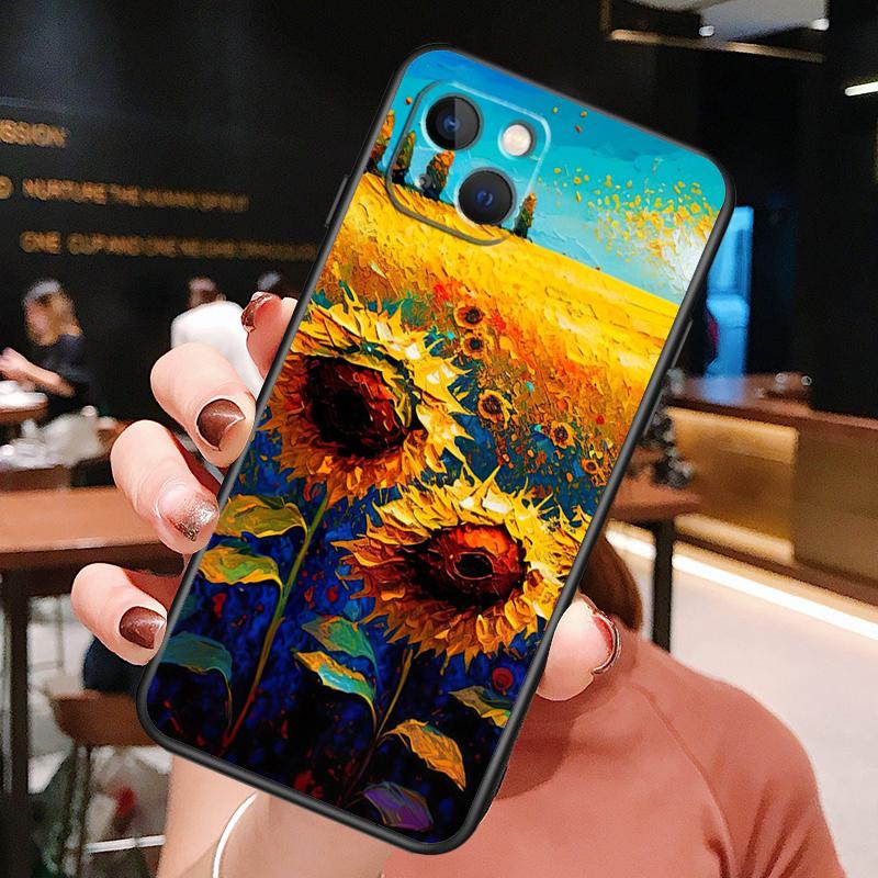 Beautiful Yellow Sunflower Phone Case For iPhone 16 Pro Max 15 13 12 11 14 Pro Max Plus 12 13 Mini XR 16e Funda Cover
