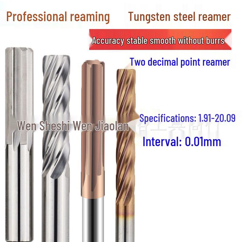 

Precision Tungsten Alloy Reamer, Straight-Flute, 1.91-20.09mm, 0.01 Interval Straight Flute 1.91-2.09*25*50