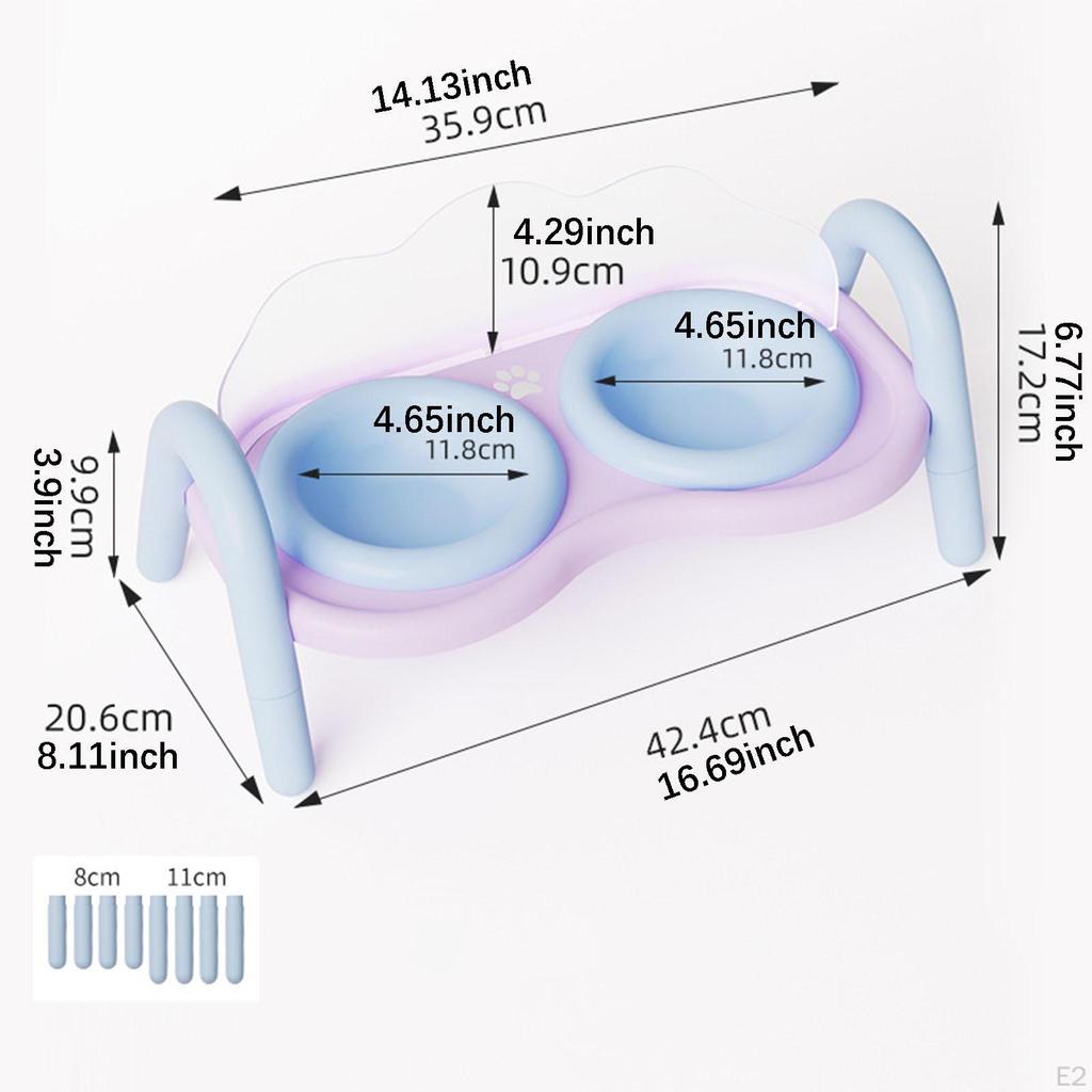 Elevated Cat Bowls Raised Double Decorative Non Slip Decor Pet Supplies Food and Water