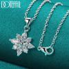 925 Sterling Silver AAA Zircon Flower Pendant Necklace 16-30 Chain For Woman Fashion Wedding Engagement Charm Jewelry