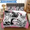Horror Movie Characters 3pcs K-pop music group Bedding set,Ideal for Bedroom, Dormitory,Including Duvet Cover And 2pcs Pillowcases,Fan gifts