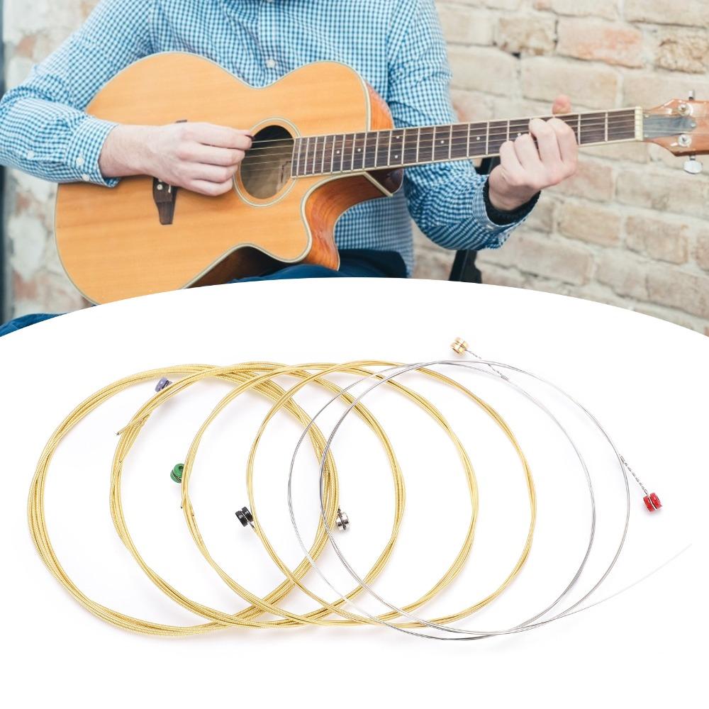 2Sets Golden And Silver Acoustic Guitar Strings For 6 Strings Guitar Strings  For Acoustic Guitar