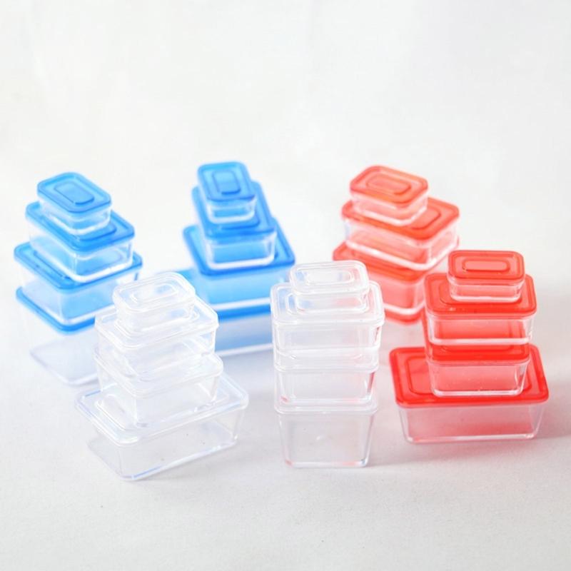 1:12 Dollhouse Fresh Keeping Box 4pcs Lunch Box DIY Kitchen Tableware Decoration