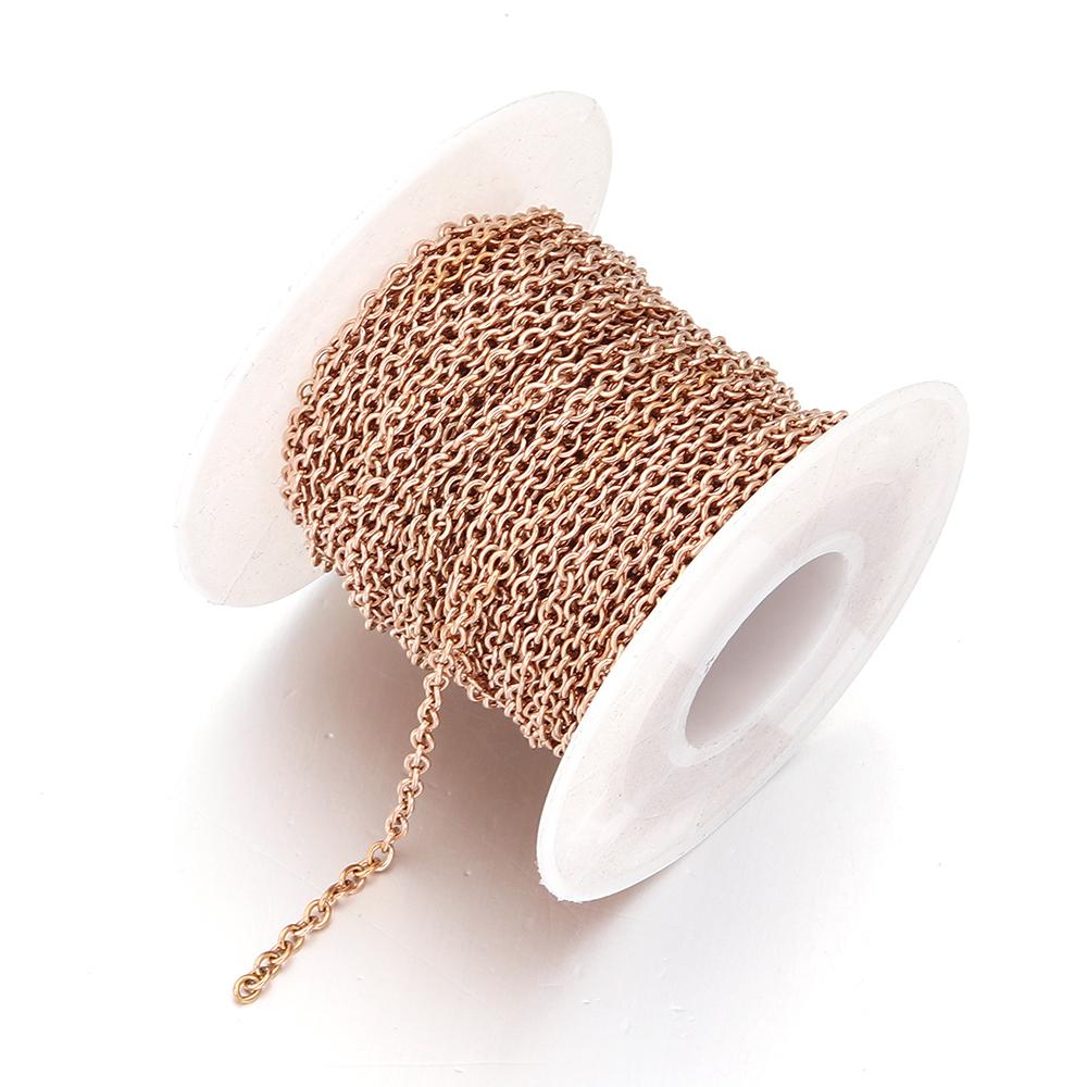 10yards/roll No Fade Stainless Steel Cross Chains O-shape Twisted Bulk Link Chains For DIY Necklace Bracelet Jewelry Accessories