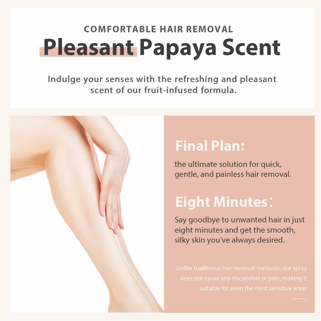 150ml Women's/Men's Hair Removal Spray Gentle And Non-irritating Hair Removal For Face And Private Parts Body (Papaya)100ml