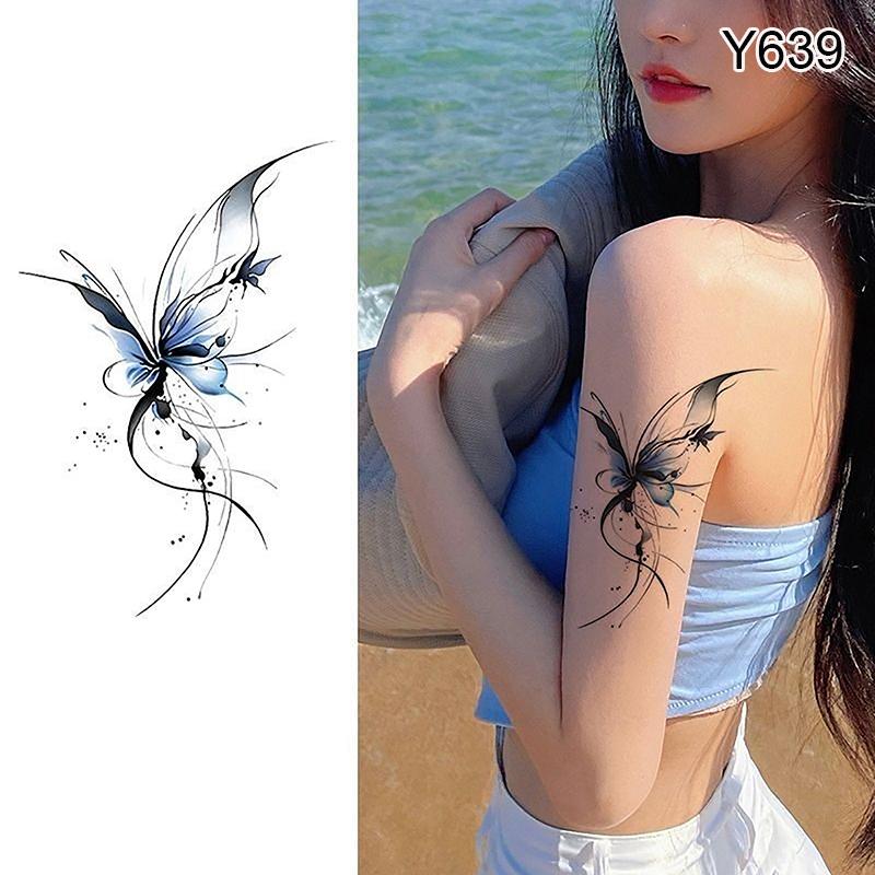 

1 аркуш змії тимчасові татуювання для жінок дівчат реалістичний барвистий метелик змія підроблені татуювання наклейка рука тіло татуювання