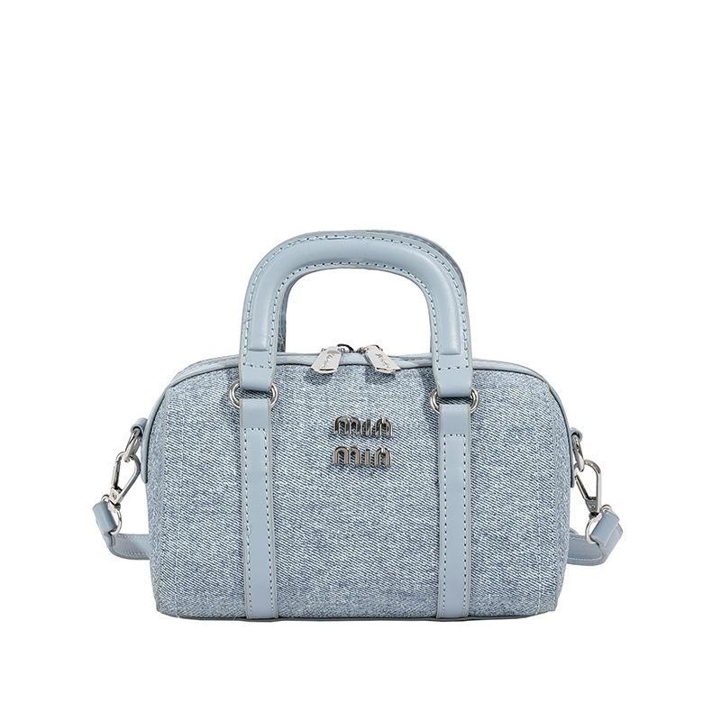 

Shoulder messenger bag Celebrity storage Fashion handbag Bowling versatile texture New denim pillow