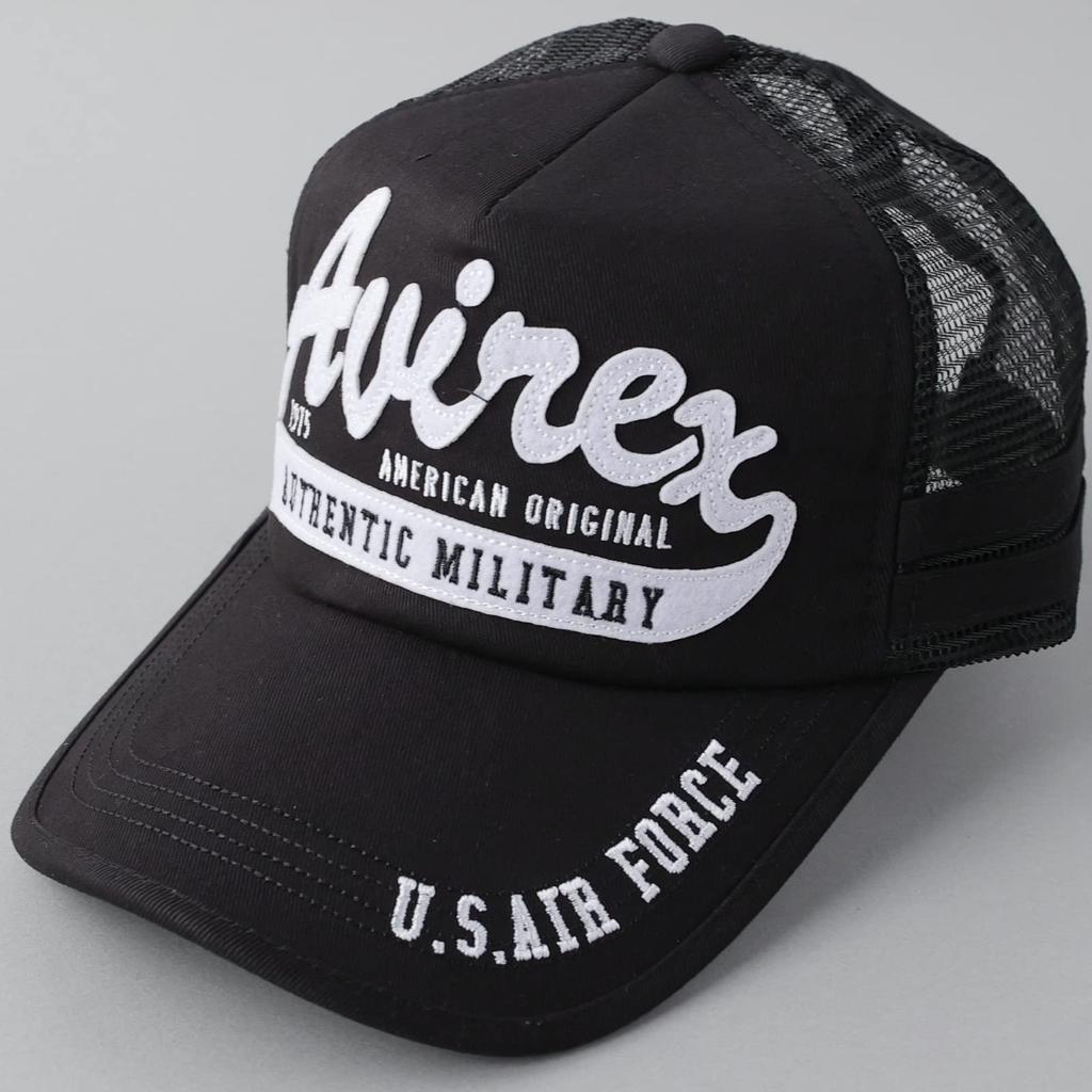 Boné Militar Avirex com Patch de Feltro Bordado e Tela Boné de Baseball Casual Americano Verão Autêntico Logo MA-1 Masculino, (Tamanho único, preto)