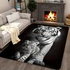 White Tiger Design Mat, Washable Dust Proof, Non Slip Fatigue Resistant, Soft Living Room Decor, Stylish Floor Rug