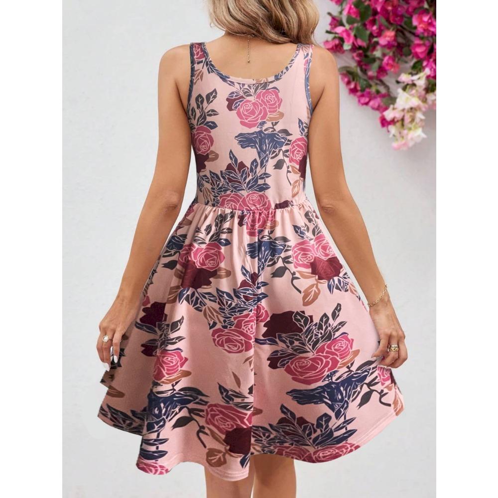 Women's Floral Maxi Dress Summer Wedding Guest Dress Tiered Sleeveless Lace Up Corset Sundress