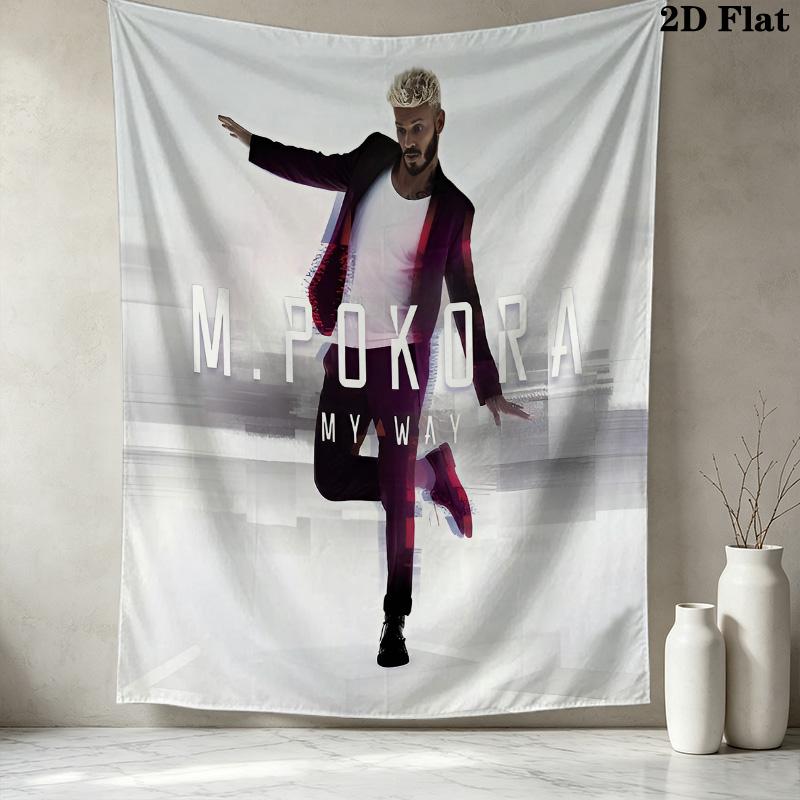 M Pokora Wall Tapestry Aesthetic Wall Hanging Printed Fabric Blanket Decorative Tapestries For Bedroom Living Room Home Decor