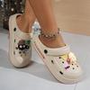 Women's Summer Casual Clogs Cute Cartoon Shoe Charms Height Increasing Non‑Slip Indoor Outdoor Slippers for Beach