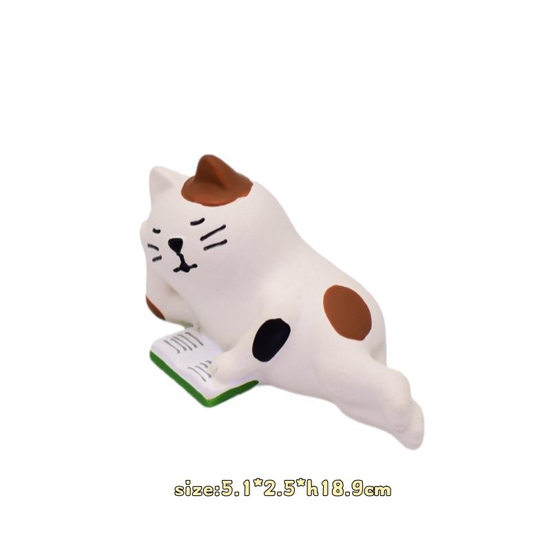 Japanese grocery zakka bookshelf reading micro scene ornament handmade DIY accessories Japanese cat resin small ornament