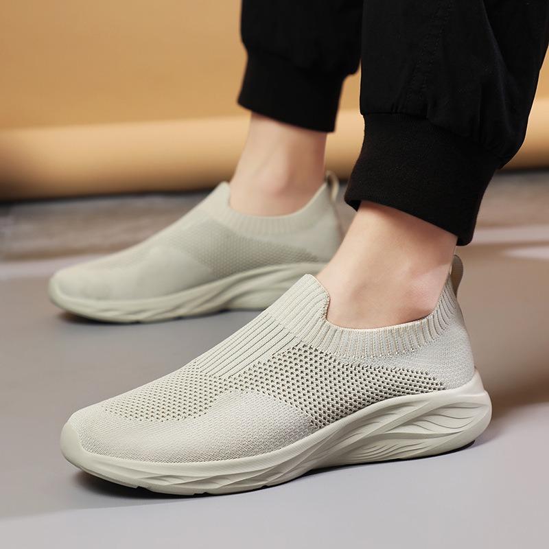 Fashion Large size men's shoes with breathable mesh surface, one foot casual shoes, lightweight sports casual running shoes