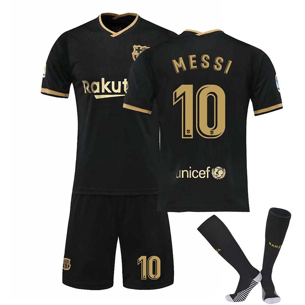 Classic Children's Football Training Suit Set with A Messi Barcelona 20/21 Size 20/21 Shirt