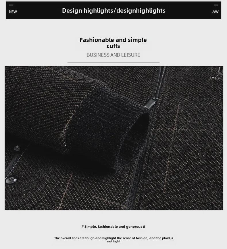 Pánský zimní kabát z žinilky: Zesílená sametová bunda pro středního věku a staršího tátu