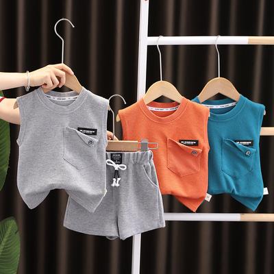Vestiti Estivi per Bambine Abbigliamento per Bambini Gilet Pantaloncini Set Due Pezzi Abiti per Neonati Costume Sportivo Casual per Bambini Tute
