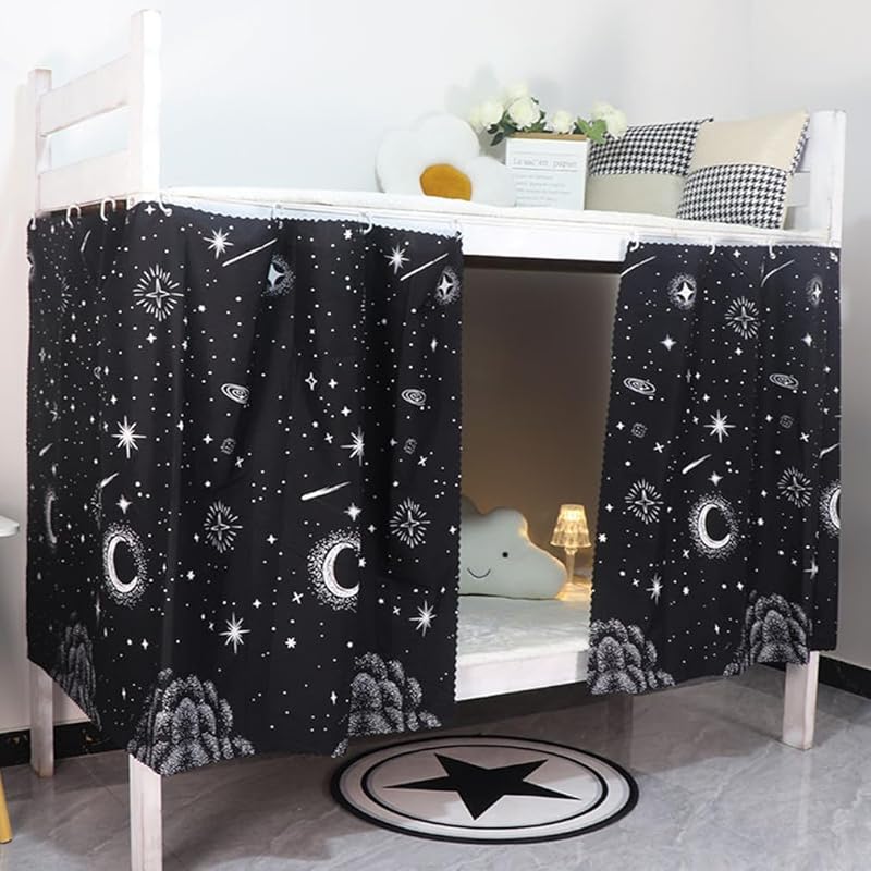Students Dorm Bunk Bed Curtain Home Privacy Bed Shading Curtain Net Bed Cloth Dustproof Blackout Bed Canopy Bedding Curtain Students Dormitory Tent