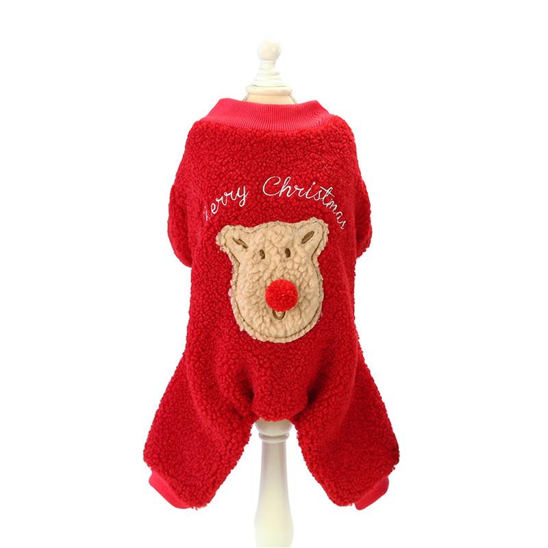 Christmas Elk Puppy Dog Jacket Jumpsuits Winter Warm Pet Clothes for Small Dogs Chihuahua Yorkies Cat Overalls Mascotas Clothing