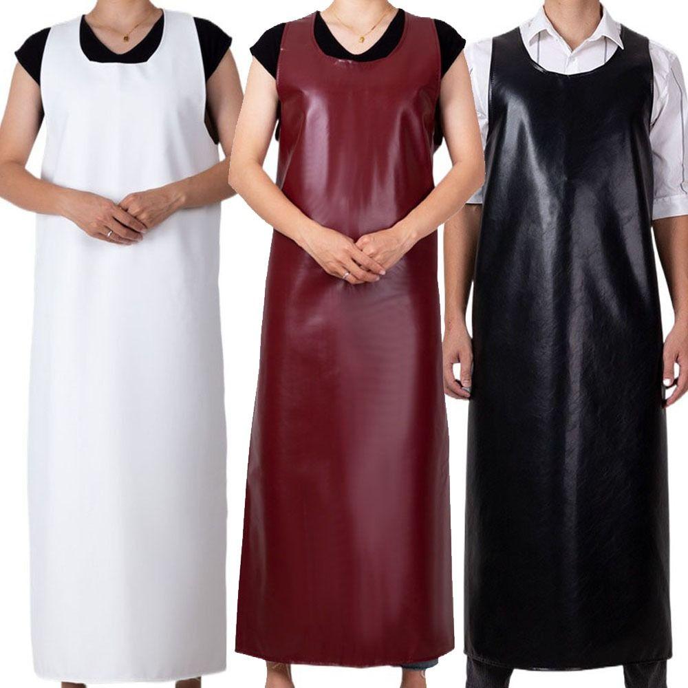 PU Leather Work Smock Waterproof Cleaning Apron Multi-Purpose Cooking Work Clothes  Fish Processing
