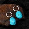 2026 Design Sense Ethnic Style Handmade Synthetic Turquoise Literary Retro Irregular Shaped Earrings Factory Earrings