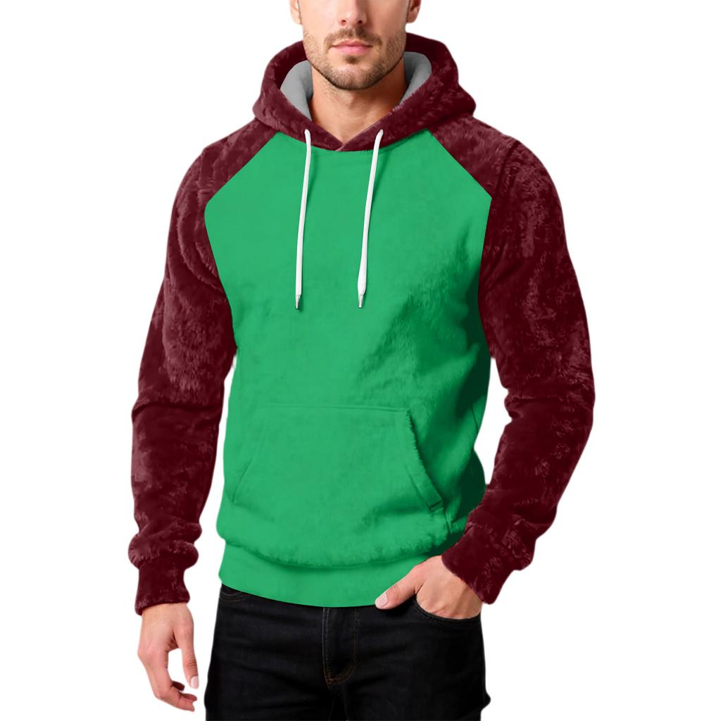 Herrenmode Freizeit Kapuzenpullover Kapuze Plüsch Lange Ärmel