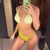 Sexy Tie Dye Asymmetric Tummy Cut Out One Piece Swimsuit Women Swimwear Female Splicing Halter Bather Bathing Suit Swim