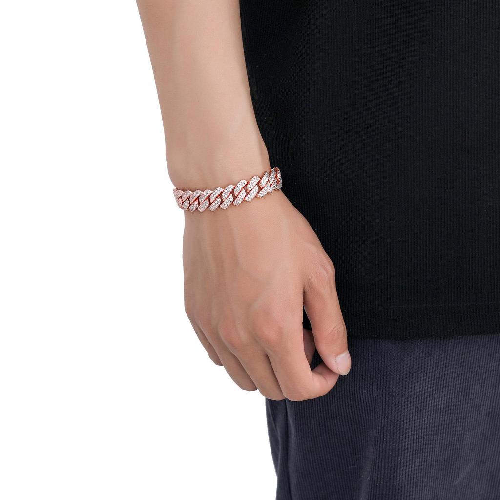 European-American Men's 14mm Zircon Cuban Chain Hip Hop Necklace