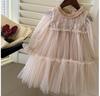 Spring and Autumn New Girls Lace Spliced Princess Dress