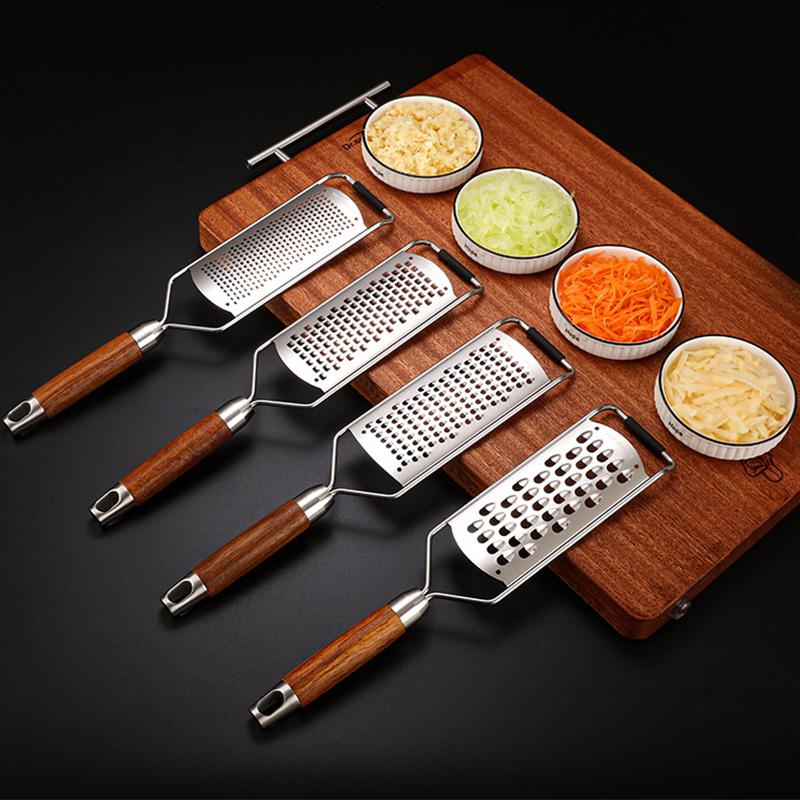Lemon Zester With Fine Blades Lightweight Cheese/Vegetable Grater Solid Wood Handle Design - Rust-Resistant Durable