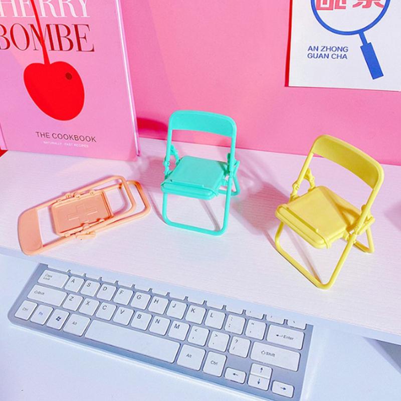 Heiß! Mini Stuhlform Handyhalter Tragbar Niedlich Bunt Verstellbarer Klapphocker Faules Telefon