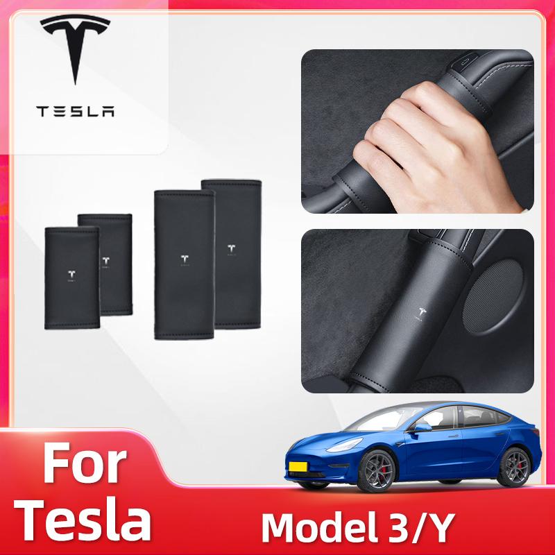 Car Sticker For Tesla Model Y Juniper New Version Door Inner Handle Protective Cover Sweatproof Door Handle Leather Protective C