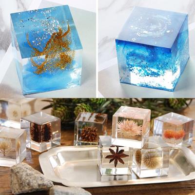 Square Cube UV Crystal Epoxy Mold Handmade Ornaments Resin Silicone Mould DIY Crafts Home Decorations Casting Tool