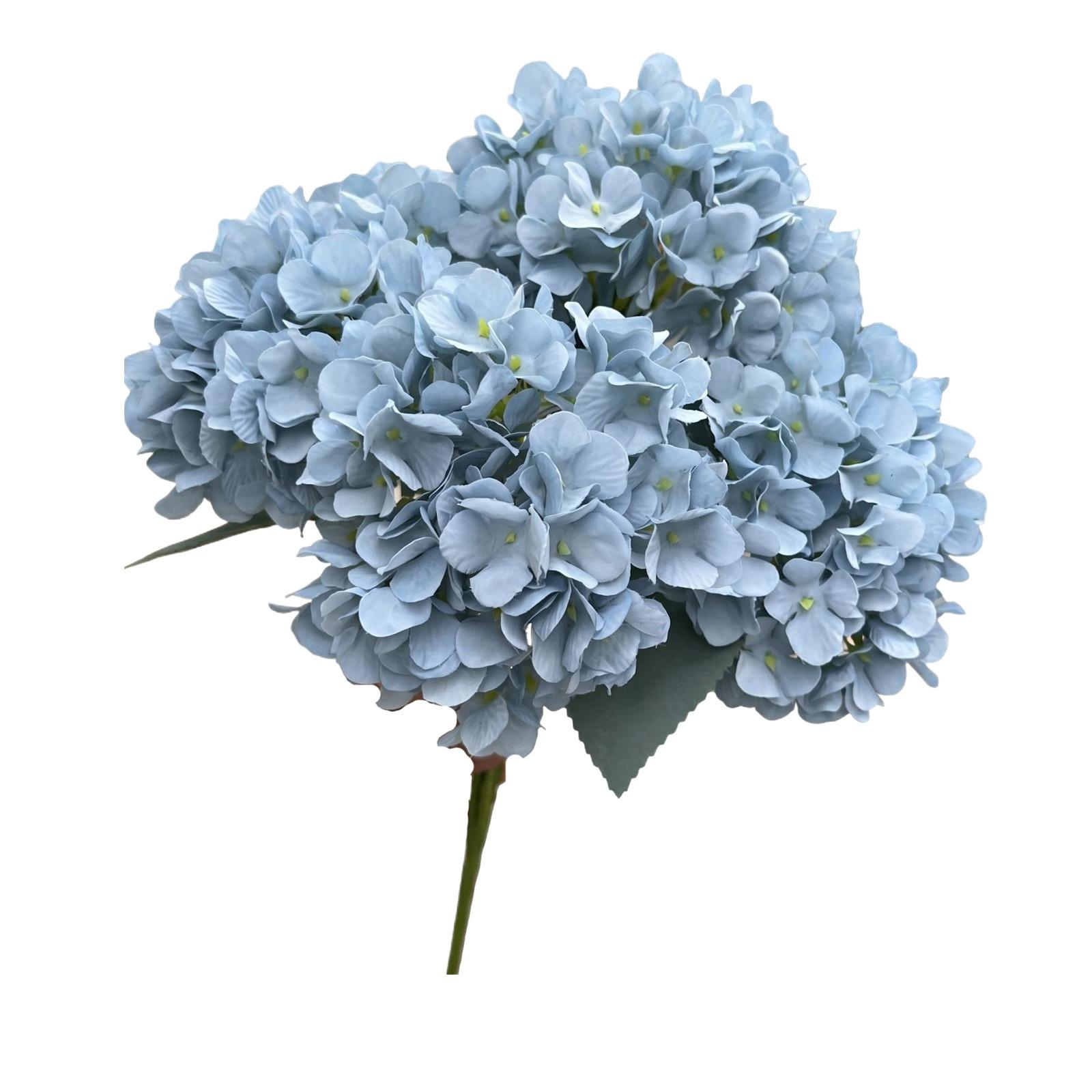 

Artificial Hydrangea Flowers Set of 4 Large Silk Hydrangea Stems with Leaves Faux Hydrangea Bouquet for Vase Home Wedding Table Centerpiece Decor One Size синий