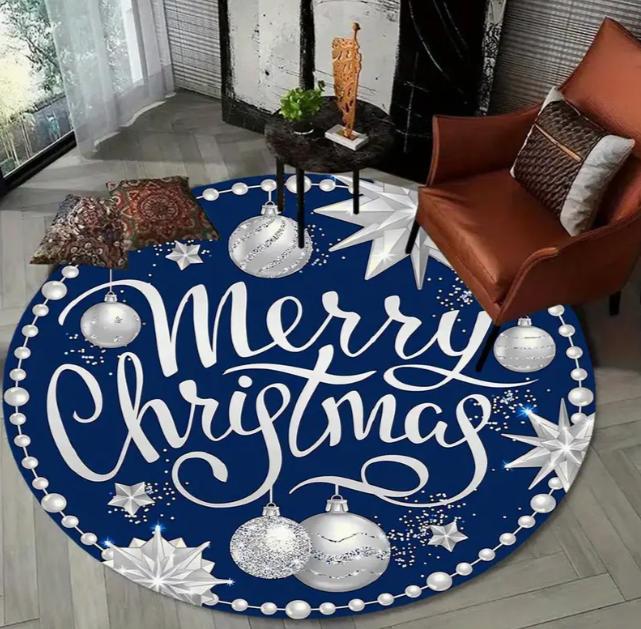 Christmas Tree Decoration Mat Large Area Christmas Circular Carpet Washable Anti Slip Carpet New Year Atmosphere Mat Decoration