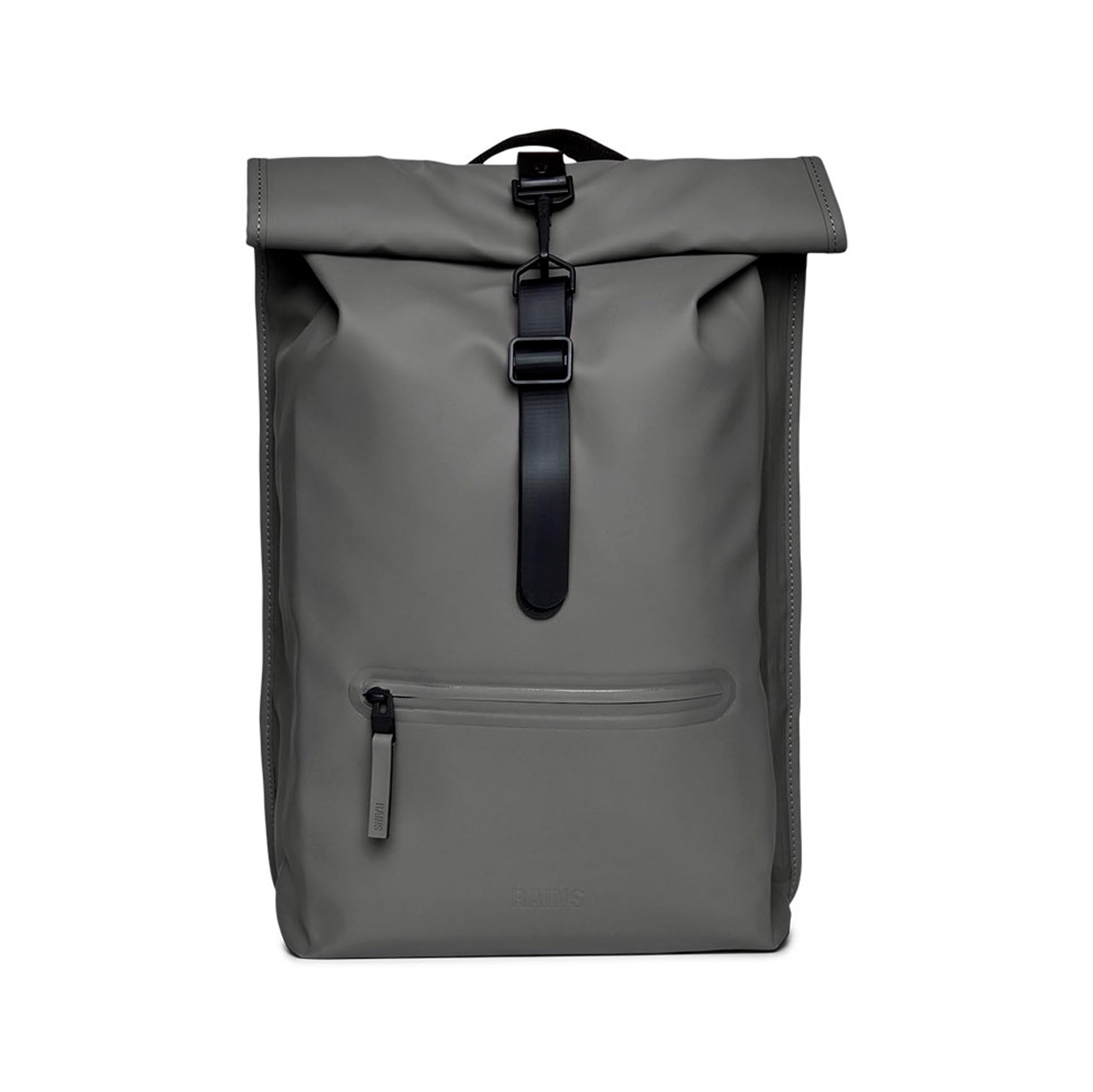 

RAINS Travel and Work Gray Roll-Top Backpack, Waterproof, Unisex, Backpack,