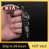 2026 Het Bilklistermärke Bilnyckelring Lyxig Äkta Läder Nyckelring Enfärgad Spänne För Kia rio ceed sportage cerato soul sorento
