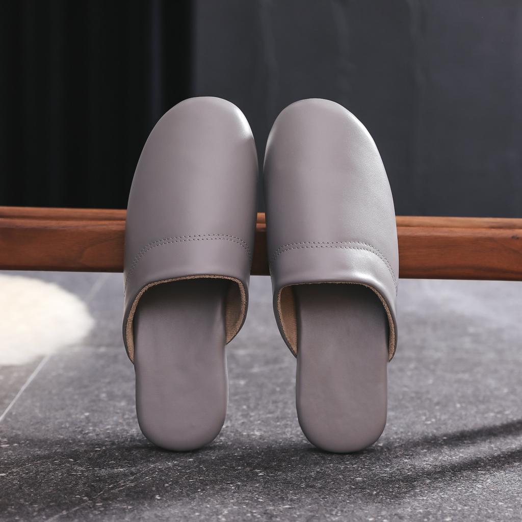 Mote Stor størrelse herre høst hjemmesko unisex ekte skinn tøfler komfortable innendørstøfler flate