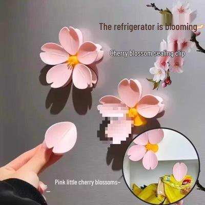 Cherry Blossom Magnetic Sealing Clip - Refrigerator Magnet & Food Bag Clip