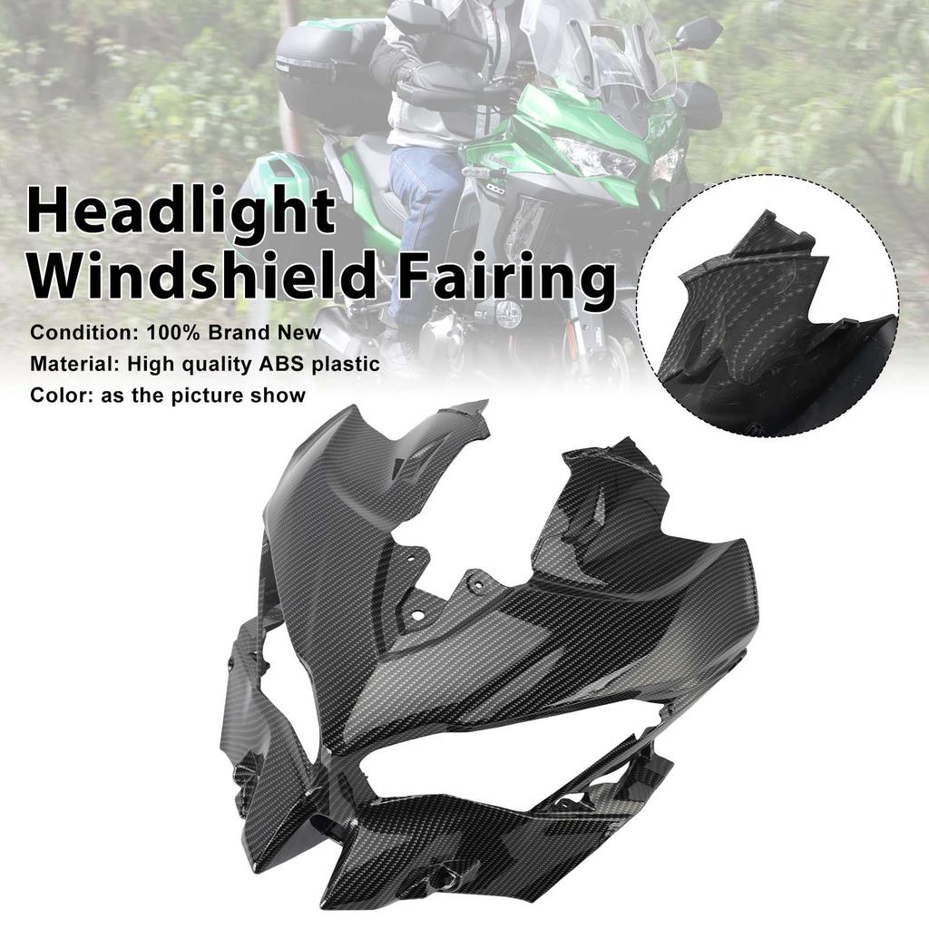 Headlight Windshield Cover Fairing For Kawasaki Versys 1000 2019-2024 Carbon
