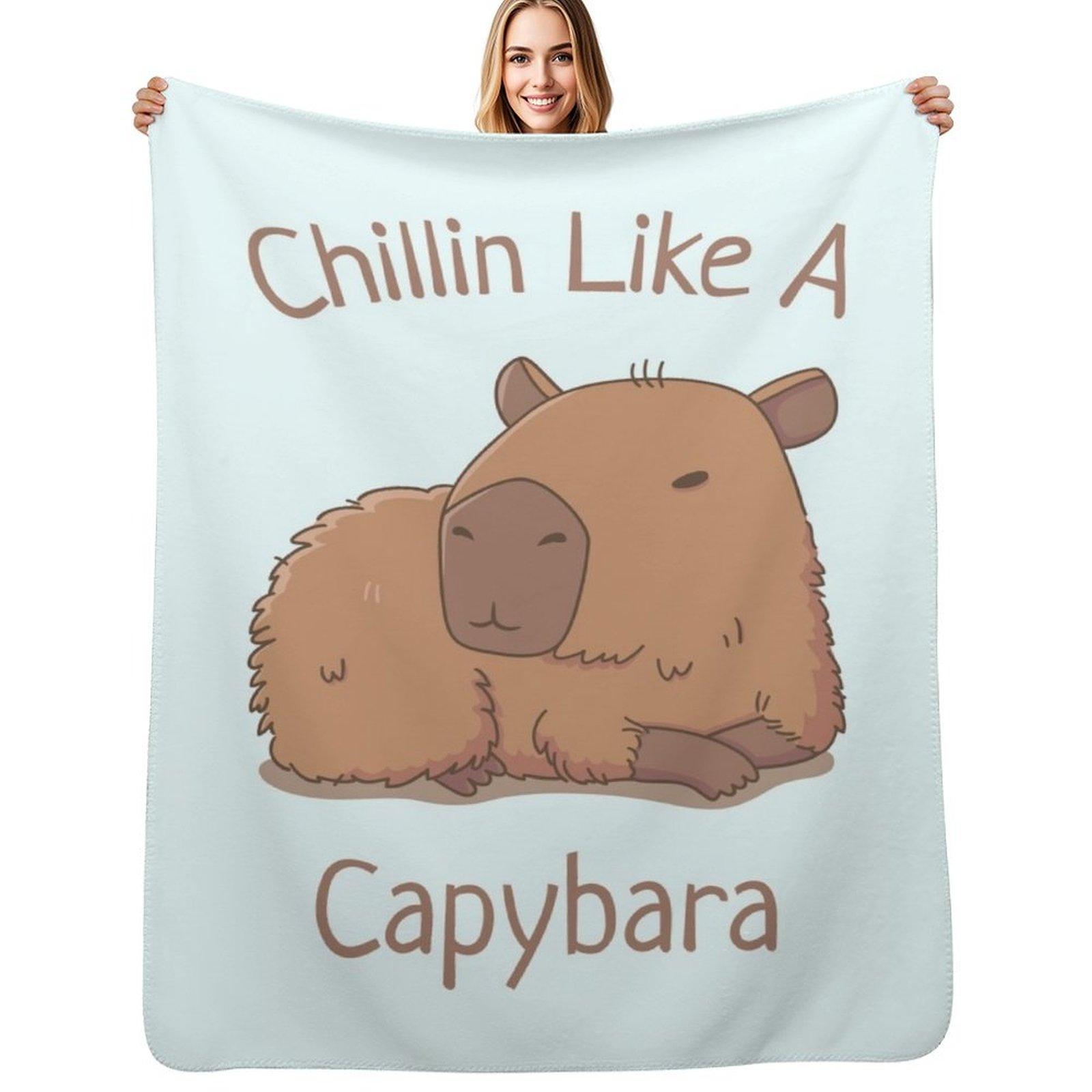 Chilin Like A Capybara Throw Blanket Soft Breathable Blanket for Night Sleeping 102x76cm(40x30in)