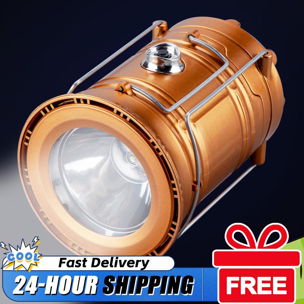 Foldable LED Flashlight Tent Lamp Waterproof Camping Light Emergency Portable Lantern Working Lighting for Outdoors Fishing