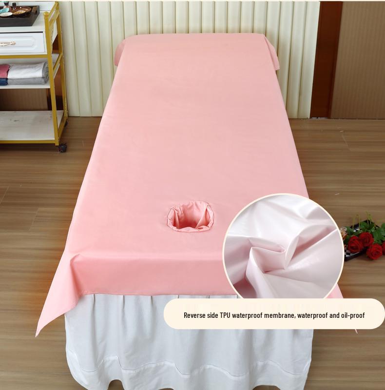 Waterproof Oilproof Beauty Salon Bed Sheet - White Customizable Massage Physiotherapy Sheet with Face Hole, Anti-Dirty Design.