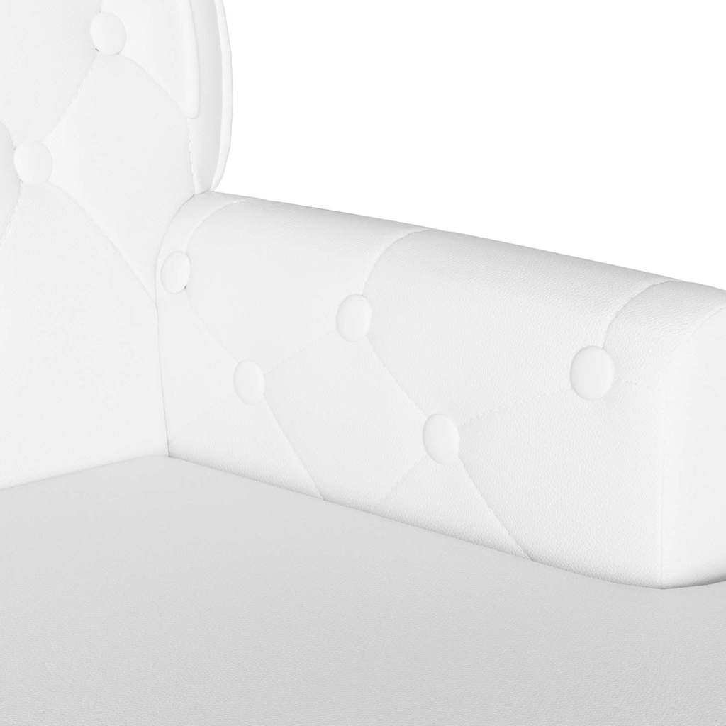 Chesterfield Bench White 119.5 x 64.5 x 75 cm Faux Leather