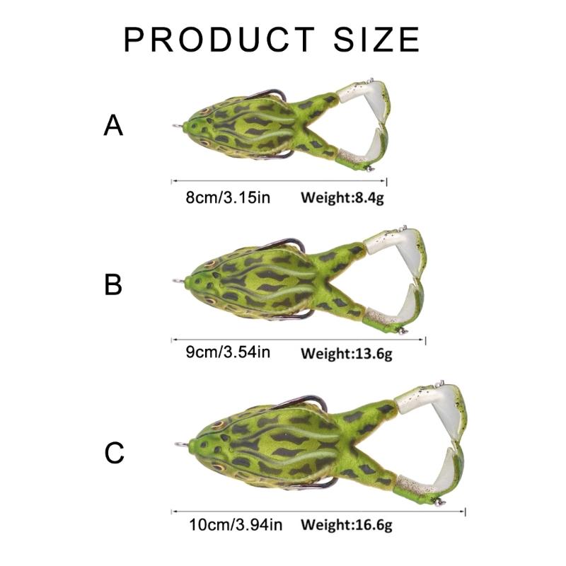 Fishing Baits Frogs Topwater Swimming Lures Realistic Frogs Lures Soft Baits Fishing Lures for Freshwater Saltwater