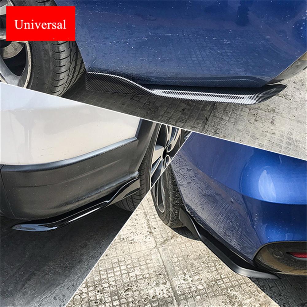Universal Car Rear Bumper Spoiler Canards Fins Anti-Crash Diffuser Lip Wrap Kits