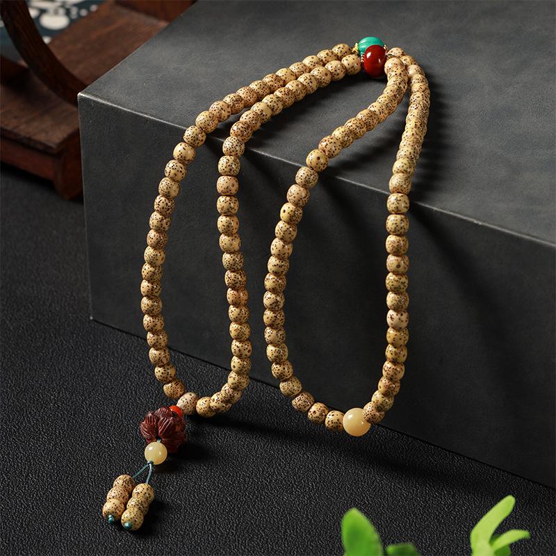 Hainan Old Chenzi Huangzi Xingyue Bodhi Beads Buddhist Prayer Beads Multi-loop Wrist Necklace for Men and Women, Decorative Bracelet
