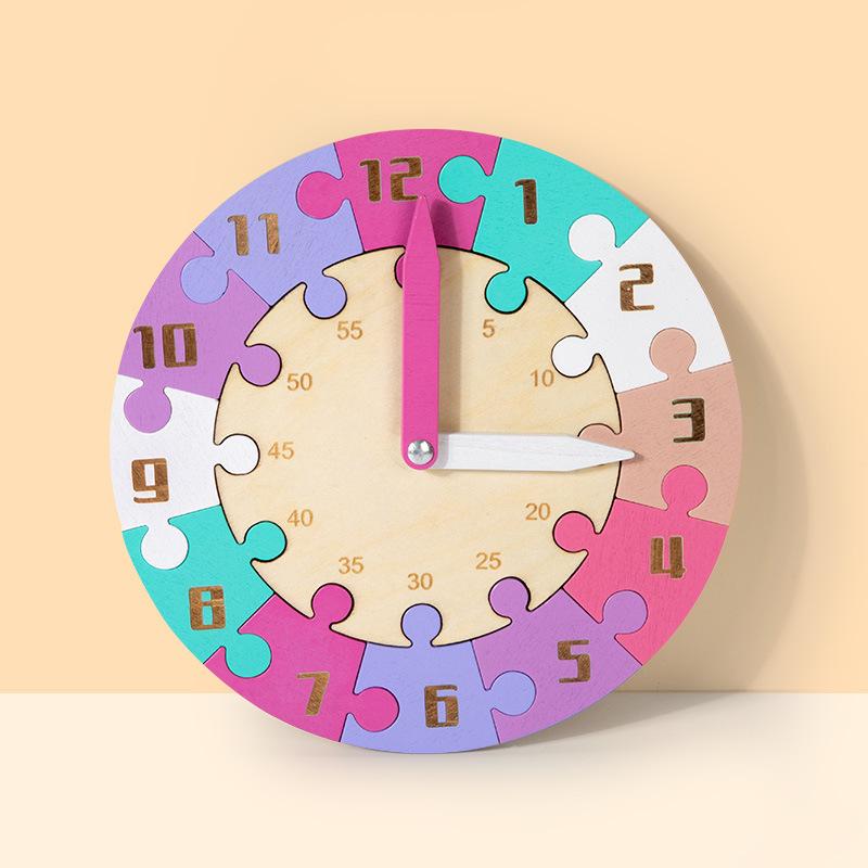 Children's Wooden Educational Clock Puzzle for Early Learning
