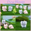 Cute Pink And Blue Resin Elephant Figurines Miniature Cartoon Animal Decor