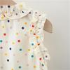 Dress Baby Girl Heart Shaped Button Colorful Polka Dot Bow Dress Send Bag